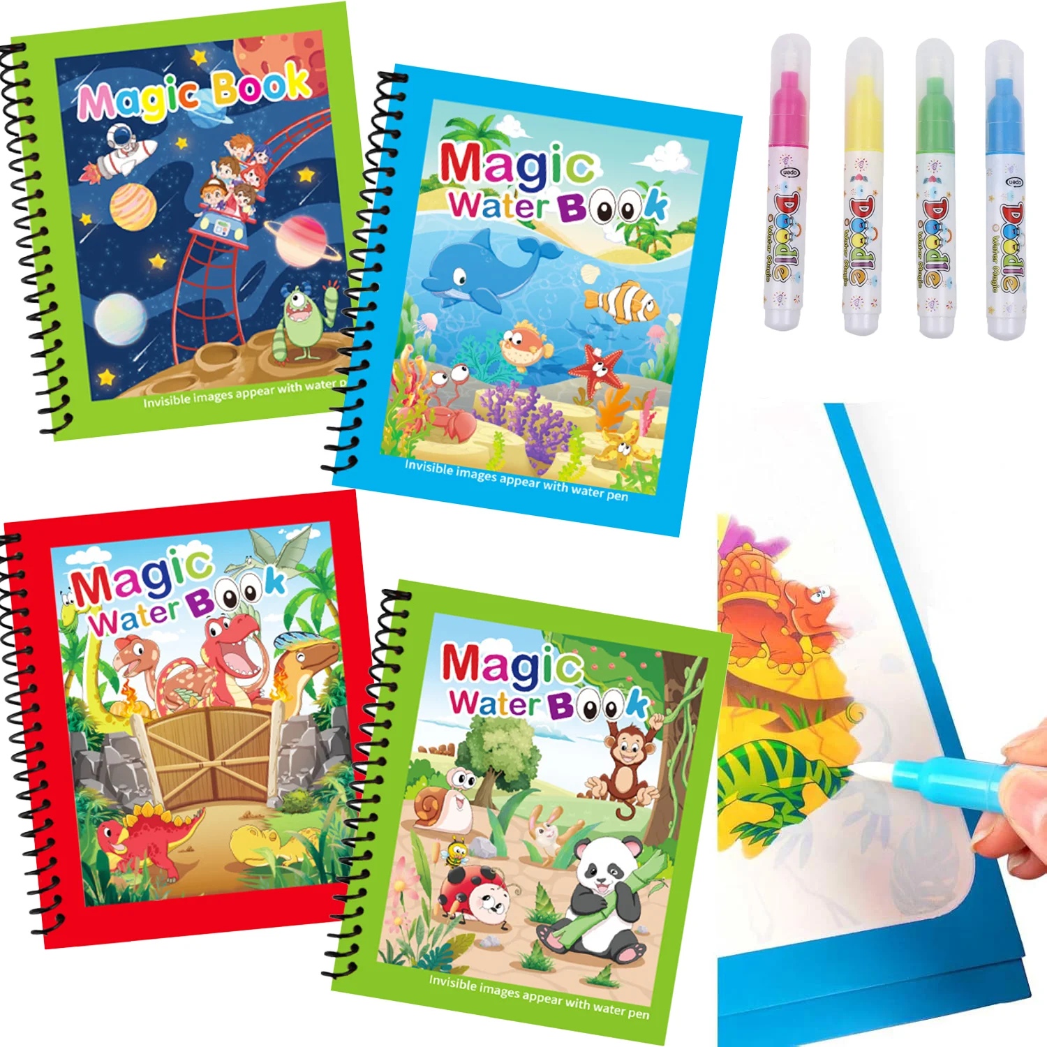 Kids Education Laptop - Волшебная книга для рисования водой, многоразовая