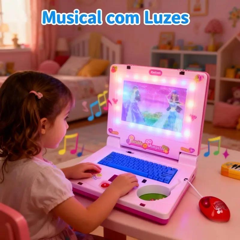 Kids Education Laptop - Мини-ноутбук-игрушка: портативный музыкальный развивающий компьютер для